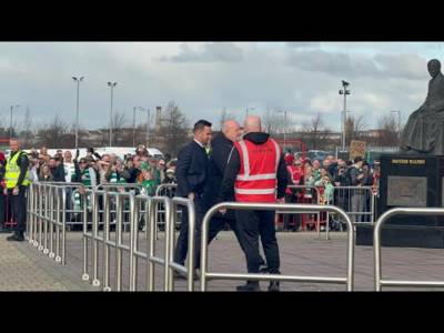 Crazy Scenes!!! Rangers Team Bus Arriving at Celtic Park Before the Celtic V Rangers Game