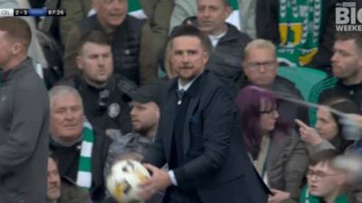 Furious Celtic supporters embroiled in fiery spat with Rangers bench after one bizarre act during wild O** F*** celebrations at Parkhead