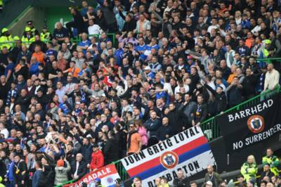 Watch as Rangers supporter chants boom around otherwise empty Celtic Park