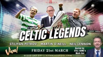 Celtic Legends Martin O’Neill, Neil Lennon and Stan Petrov head to Blackpool