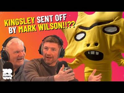 ⭐ MARK WILSON has go at PARTICK THISTLE mascot Kingsley!