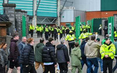 Furious Celtic fans stage mega police protest outside Glasgow station ahead of Hearts Premiership clash