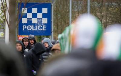 Celtic Fans Against Criminalisation Protest at London Road Police Station
