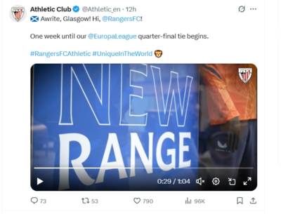 Athetic Bilbao trolling ahead of Ibrox clash