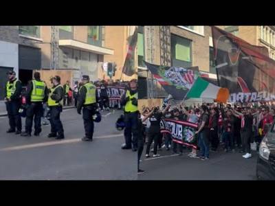 Athletic Bilbao Fans Police Escort Through Glasgow