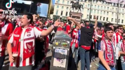 Watch Bilbao supporters sing Celtic chant in George Square ahead of Rangers clash