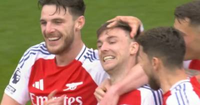 Kieran Tierney swarmed by Arsenal teammates but Celtic hero’s emotional moment denied by VAR first