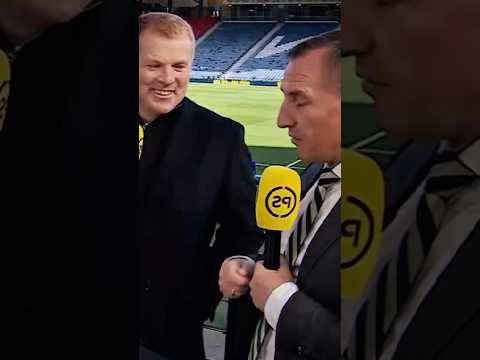 Brendan Rodgers chats with Neil Lennon post semi-Final #celticfc