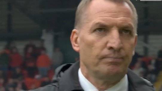 Brendan Rodgers’ instant reaction to Celtic protest by Green Brigade as Sky Sports spot boss dismay