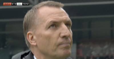 Brendan Rodgers unimpressed by Celtic fan protest as boss shakes his head at tangerines being launched on to Tannadice turf