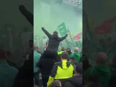 Celtic fans after the team wins 4 in a row