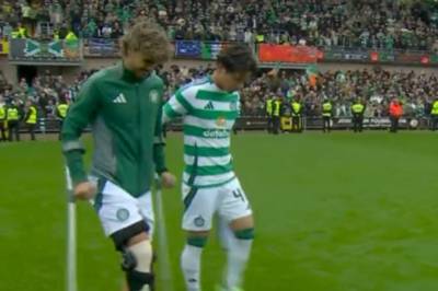 Jota Rangers vs Celtic injury fear as winger spotted in knee brace & using crutches