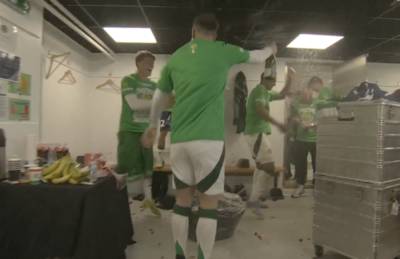 Watch superb Celtic dressing room scenes as Bhoys celebrate title win