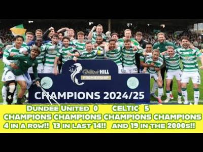 Dundee United 0 CELTIC 5 CHAMPIONS AGAIN!!!!