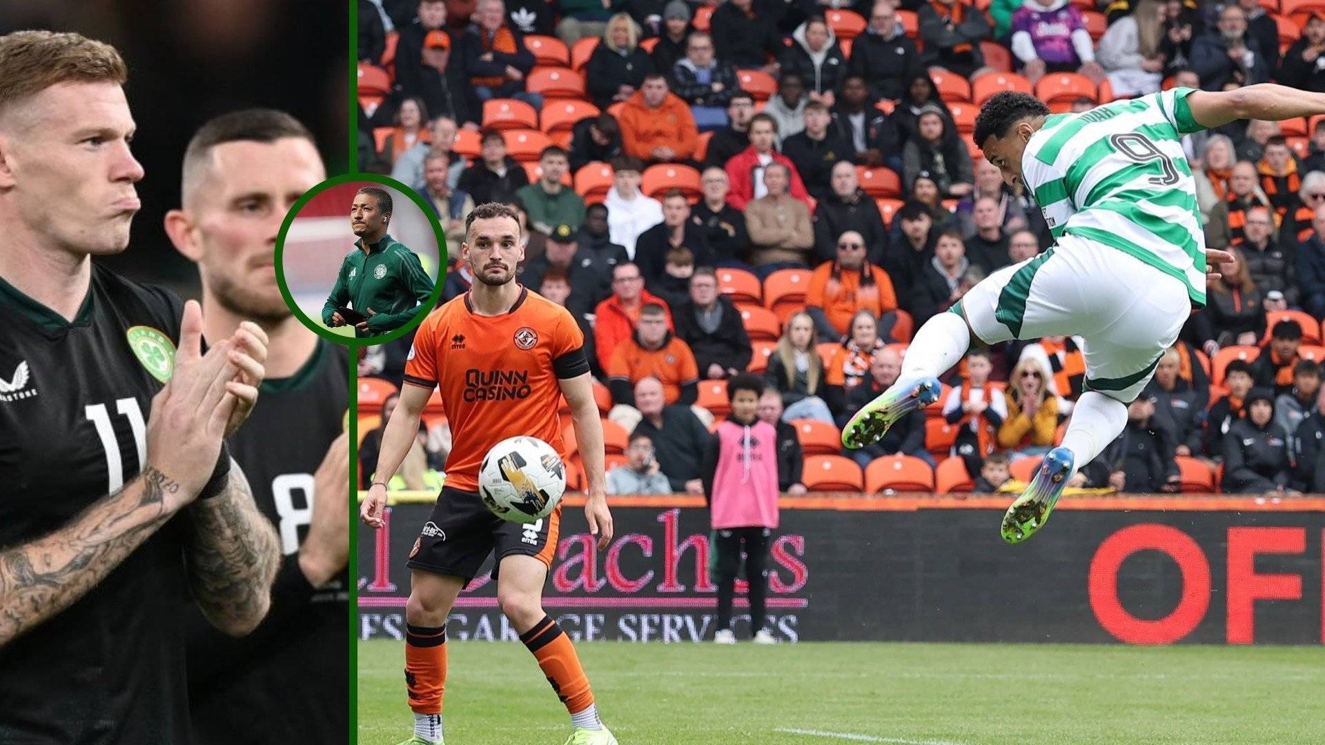 James McClean’s message to Adam Idah after Celtic title win vs Dundee United as Daizen Maeda ribs teammate