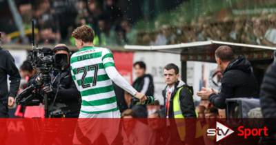Arne Engels embraces that winning feeling after Celtic title triumph