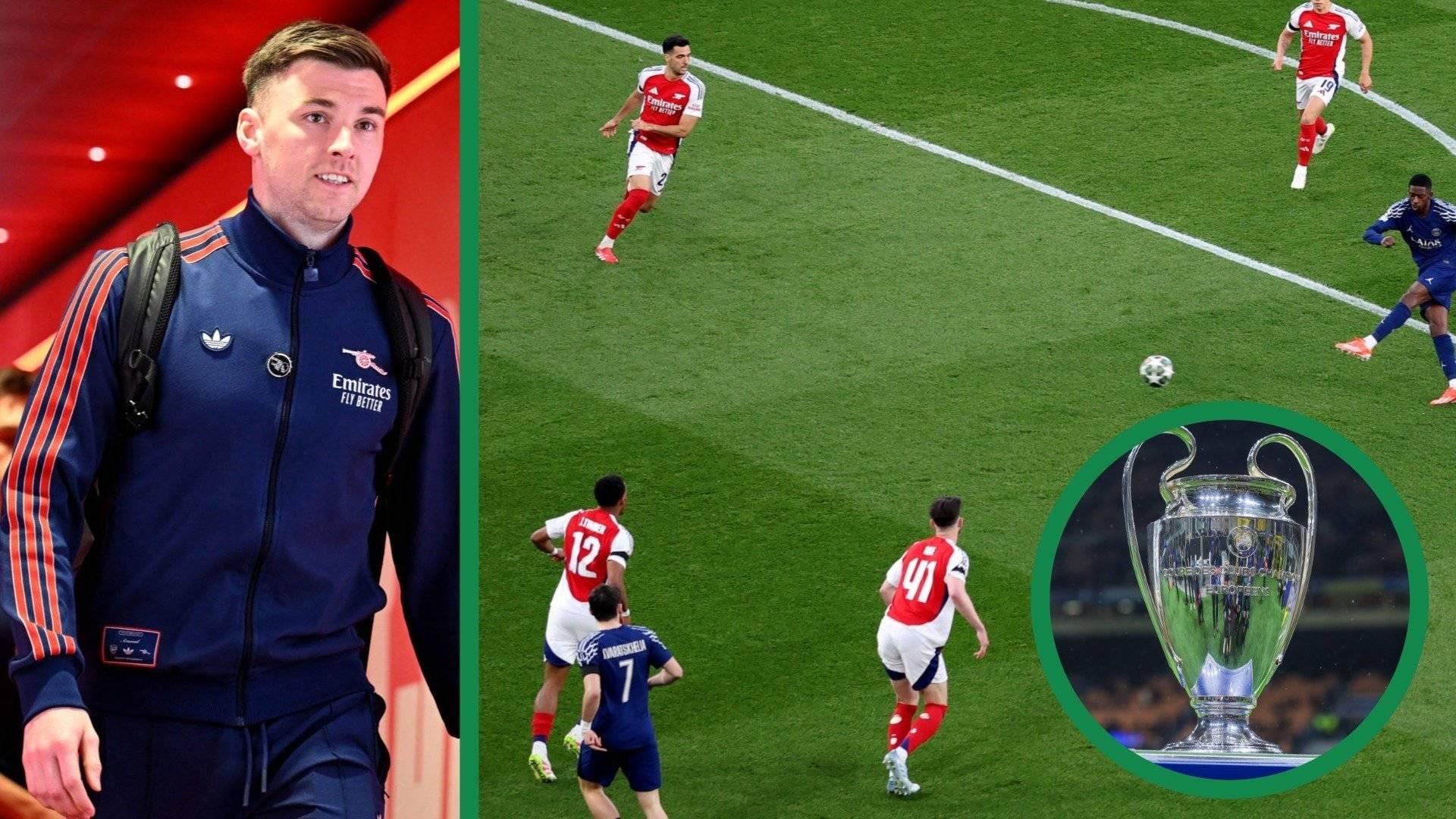 Arsenal fans annoyed with call on Celtic hero Kieran Tierney as PSG cause Champions League agony