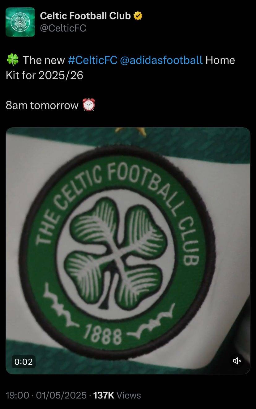 What eagle-eyed fans have spotted as Celtic tease new 2025/26 Adidas home kit