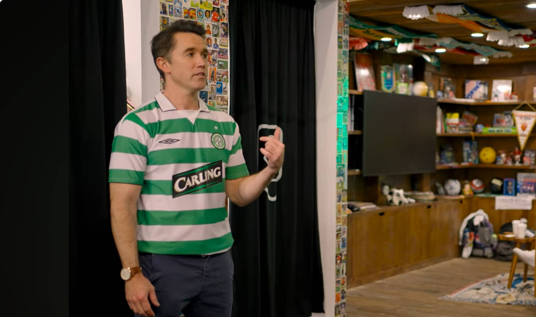 Wrexham co-owner sports retro Celtic shirt in unexpected crossover