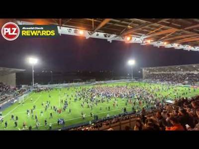 Falkirk fans pitch invasion after winning the Scottish Championship title!