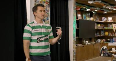 Rob McElhenney dons Celtic kit as as he forgets who their rivals are and asks ‘are they Catholic or Protestant?’