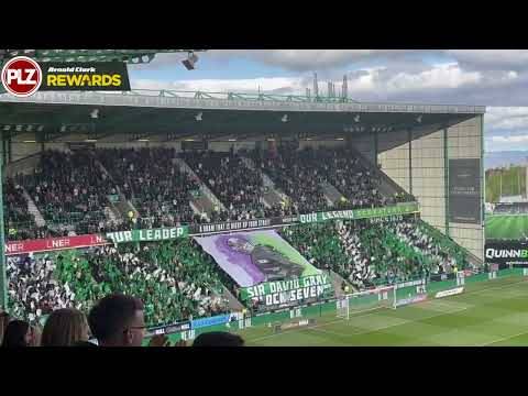 “Sir David Gray, Our Leader, Our Legend” Hibs fans go WILD before kick-off
