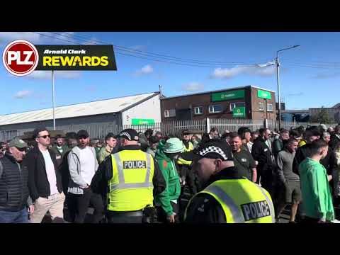 Celtic fans arrive at Ibrox ahead of O** F*** Derby