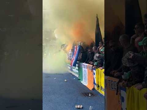 Green Brigade Sing Simply The Best With Stolen Union Bears Flags At Ibrox #celticfc #rangersfc