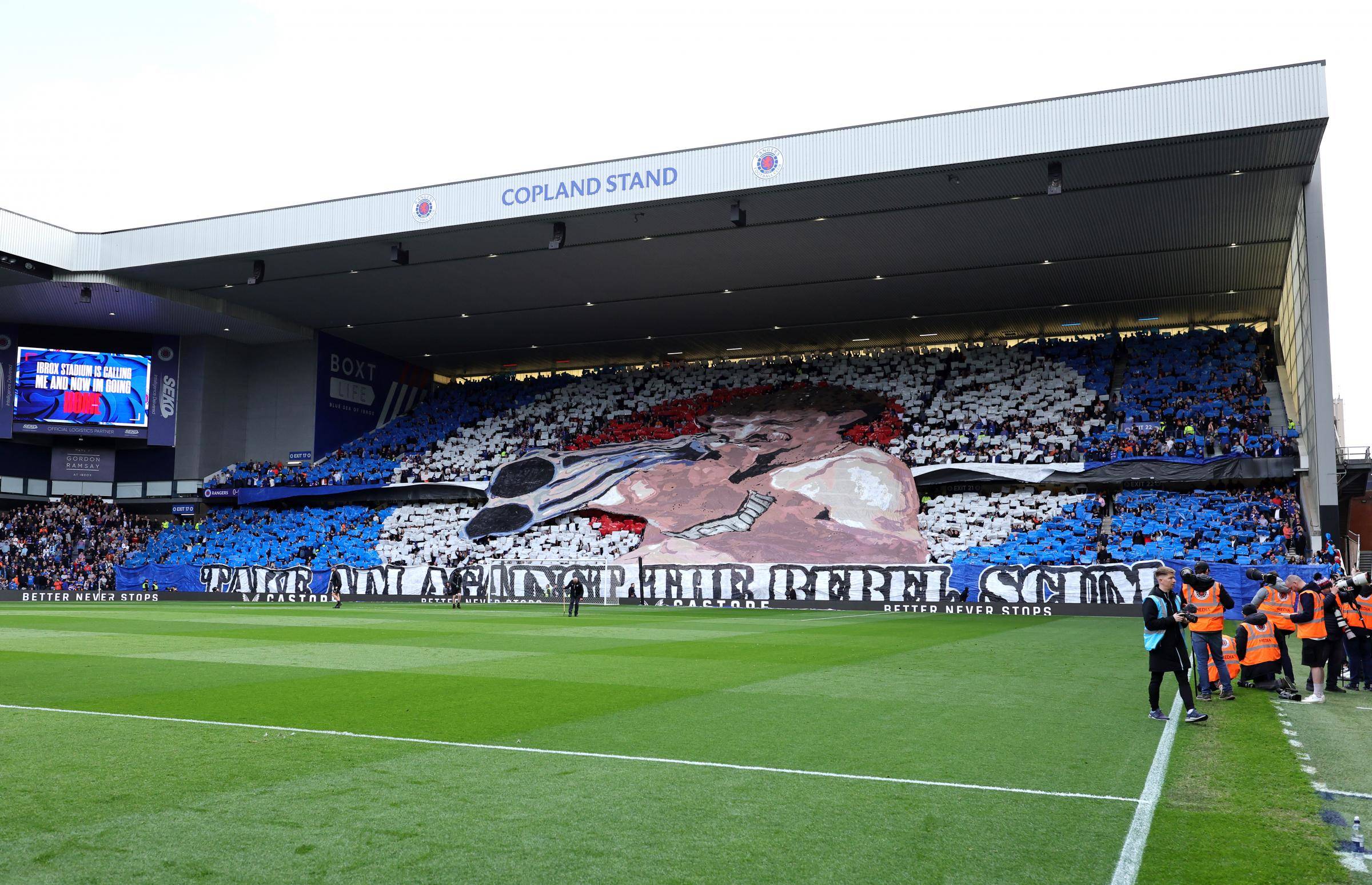 ‘Robust views’ conveyed to Rangers chiefs over tifo display against Celtic