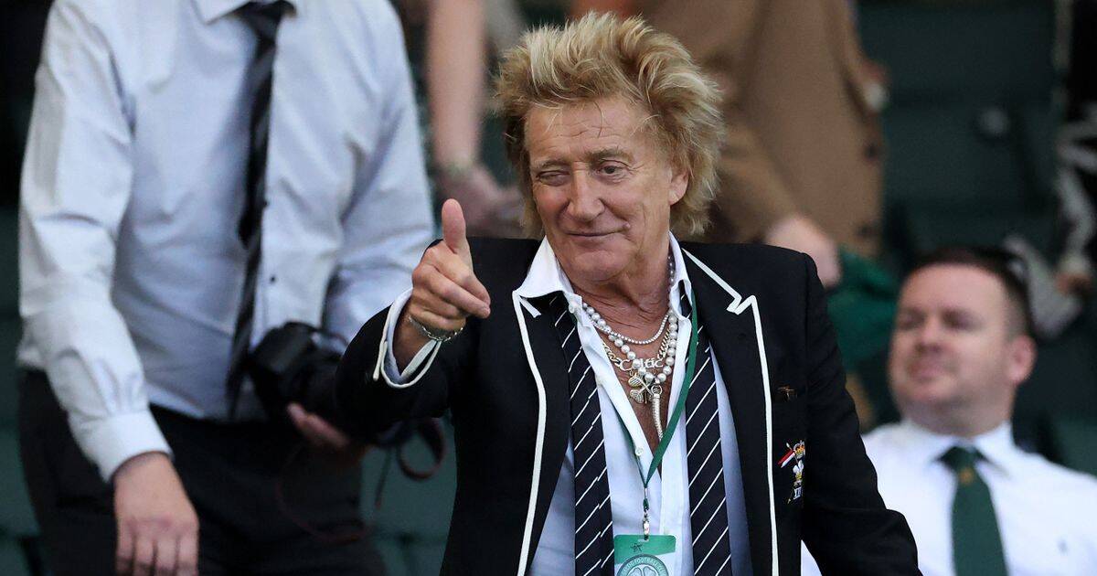 Celtic superfan Rod Stewart gives thumbs up as Brendan Rodgers’ side ...