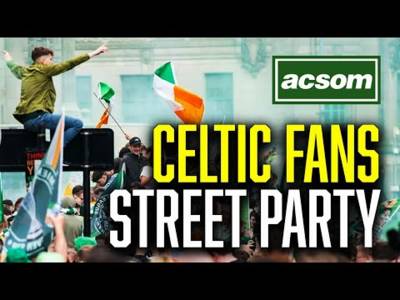 CELTIC fans celebrate 4-IN-A-ROW at Glasgow Trongate street party // ACSOM // A Celtic State of Mind