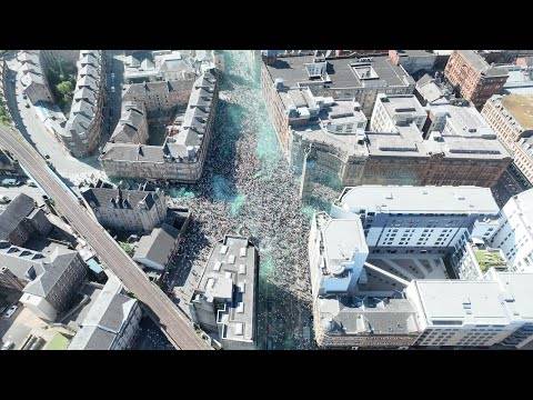CRAZY SCENES &ndash; CELTIC FANS AT MERCHANT CITY!!! DRONE