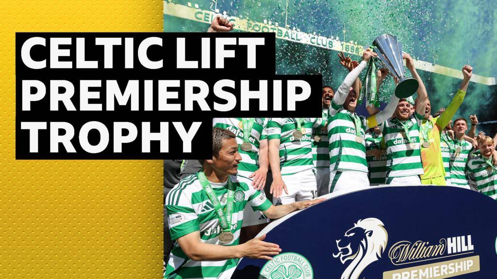 Watch as Celtic lift the Scottish Premiership trophy