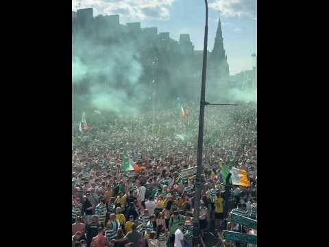 Celtic Fans Takeover Glasgow #celticfc #celticfans #Glasgow #streetparty #football #scottishfootball