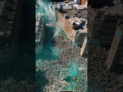 Incredible Drone Footage Celtic Glasgow Cross Title Party #celticfc #celticfans #Glasgow #football