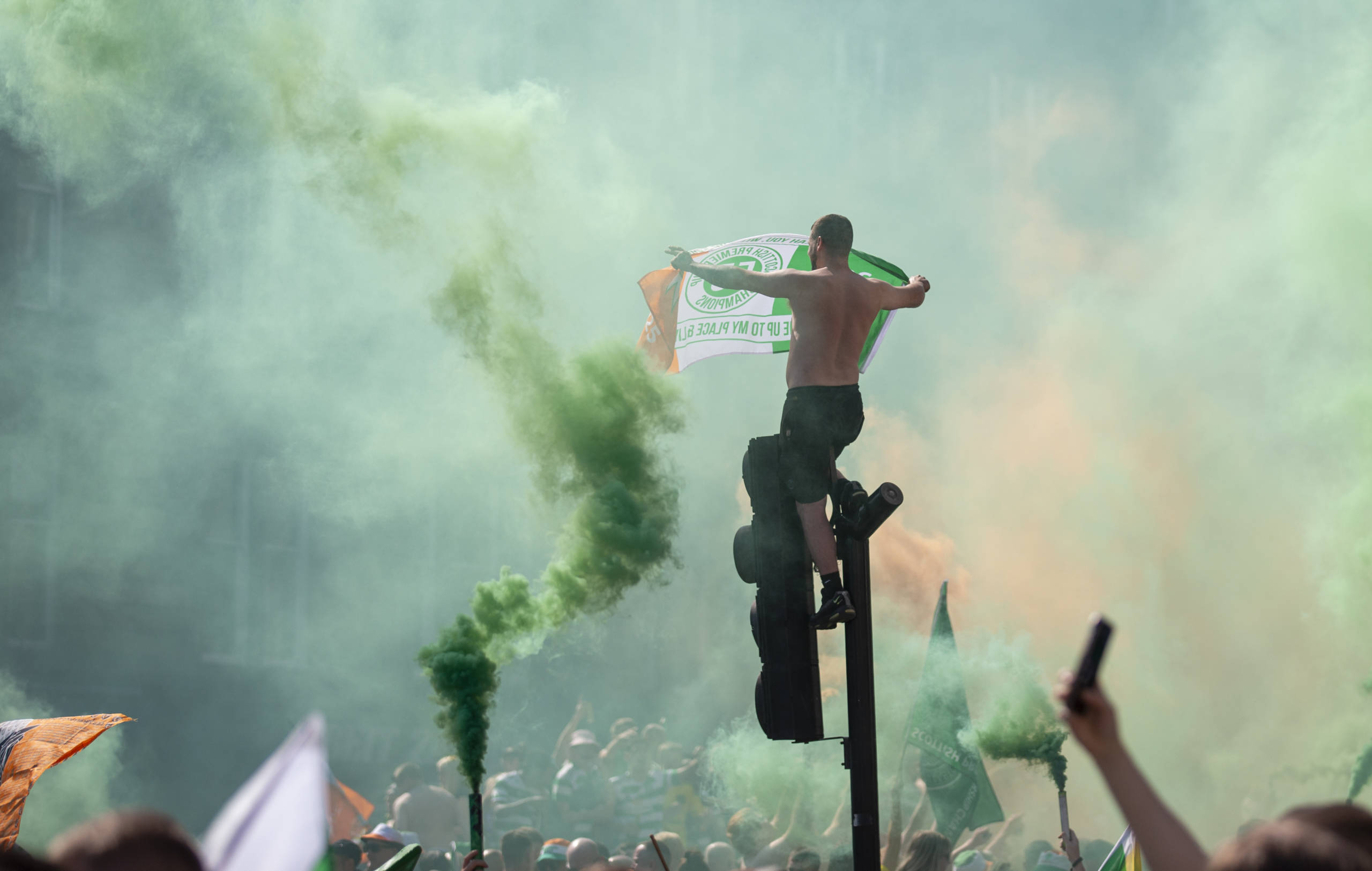 Watch the highlights as Celtic fans party at the Trongate