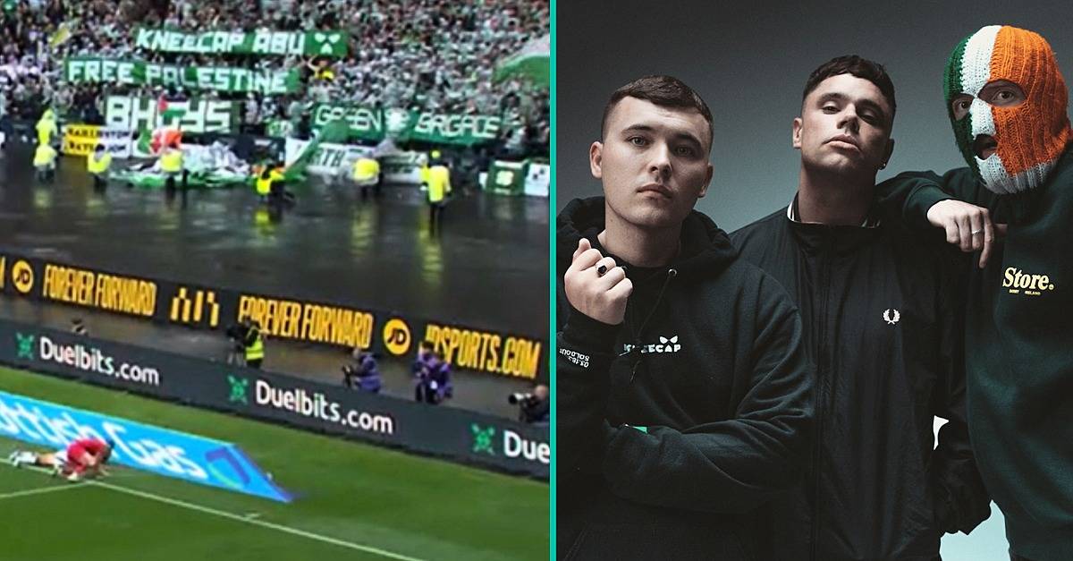 Celtic Supporters Show Support For Kneecap At Scottish Cup Final