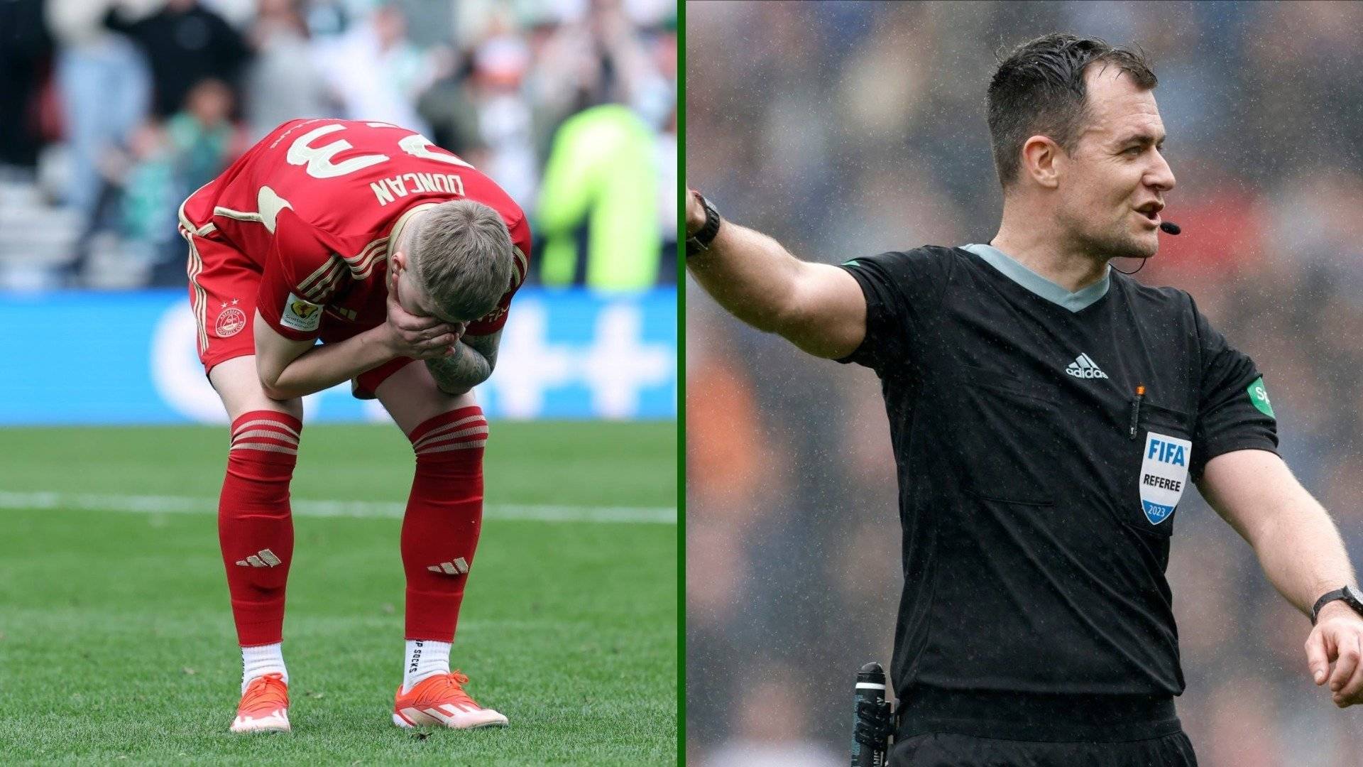 What happened the last time Don Robertson refereed Celtic in the Scottish Cup, it broke Aberdeen