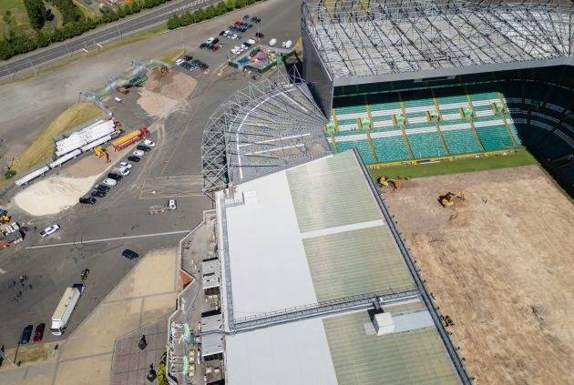 Video – Celtic Park and Barrowfield from the Sky as pitches lifted