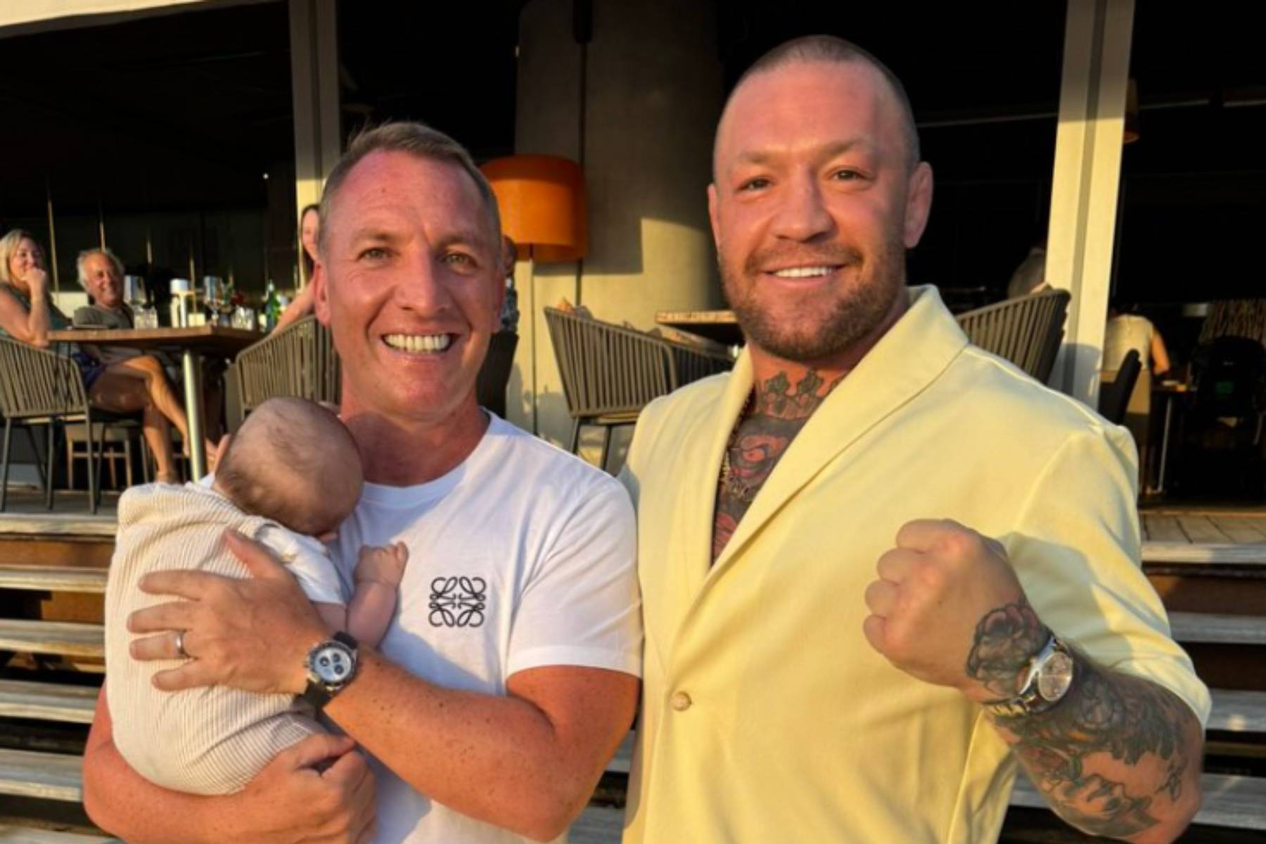 ‘Double champs!’ &ndash; Conor McGregor & Brendan Rodgers in Celtic holiday link-up