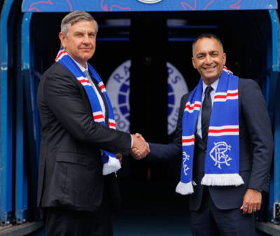 He’s a billionaire! Andrew Cavenagh is given the full Welcome to Ibrox treatment