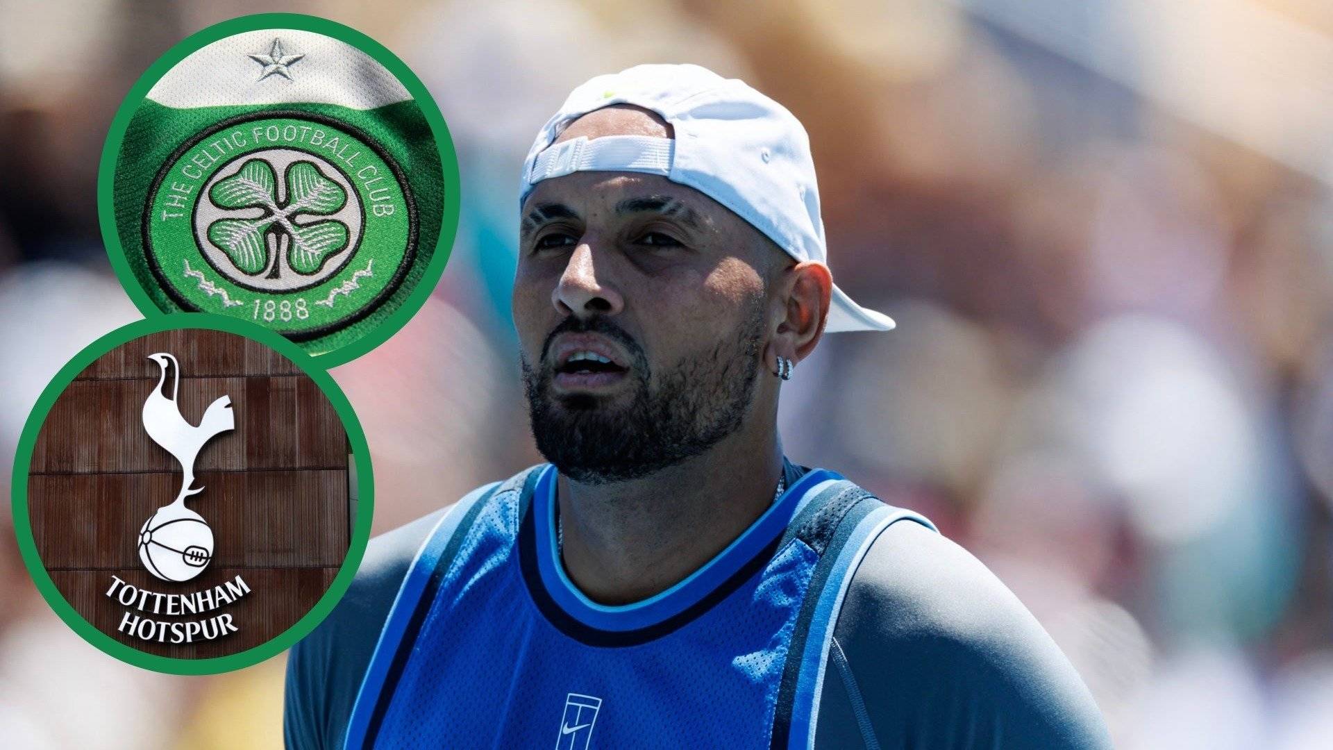 Tennis star Nick Kyrgios reacts after being told to support Celtic, as he snubs Tottenham