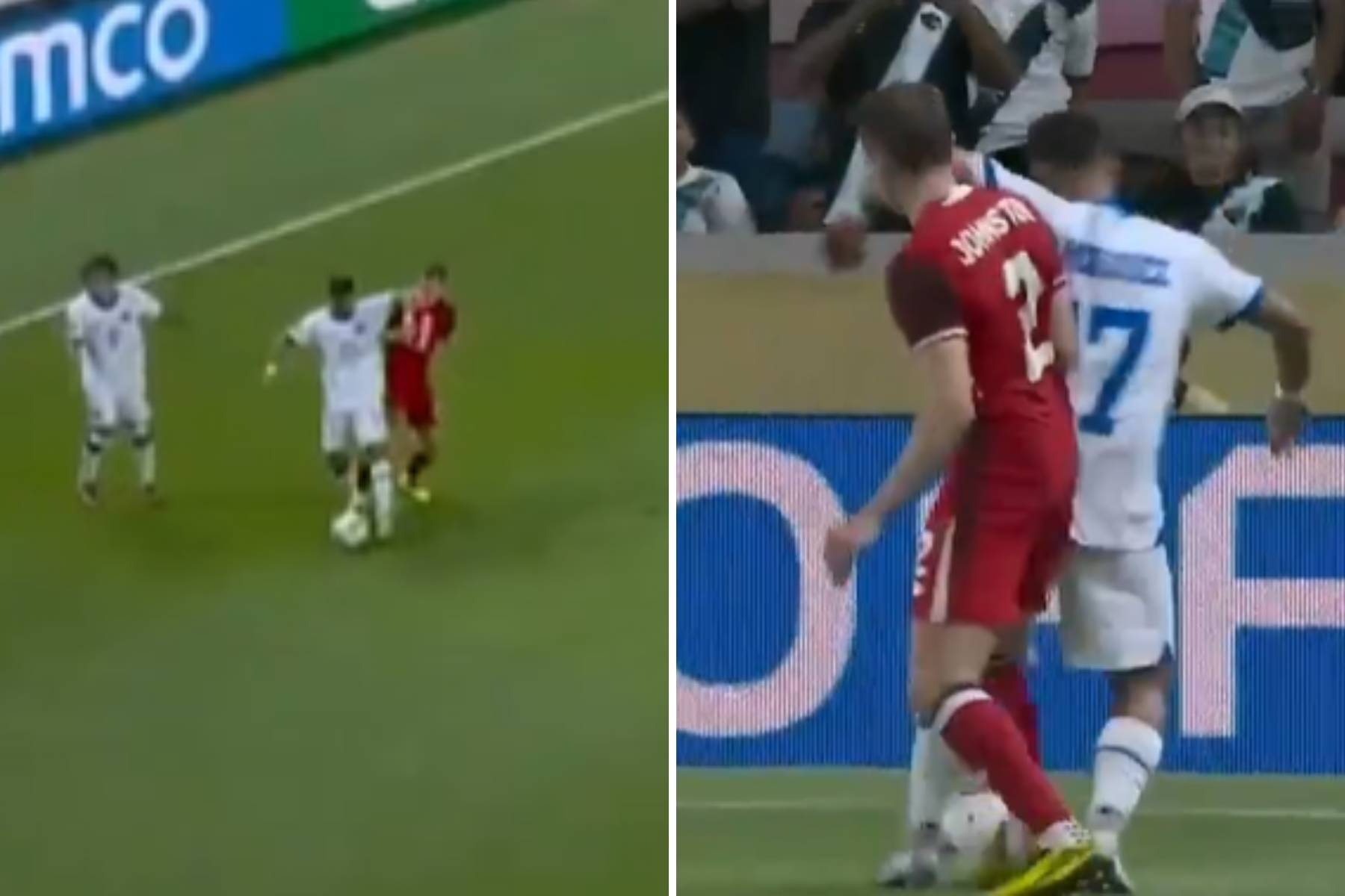 WATCH: Celtic’s Alistair Johnston ‘elbowed in the face’ amid Canada chaos