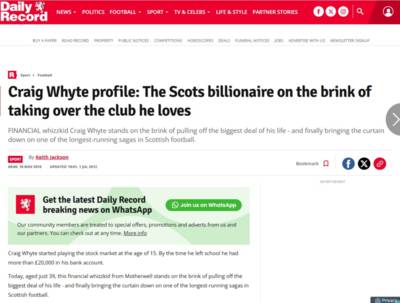 U-turn- Keith Jackson reveals his heroic battle to expose Craig Whyte as a non-billionaire to his mate Dave Murray