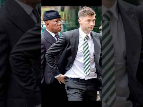 Celtic first team pay there respects to John Clark???