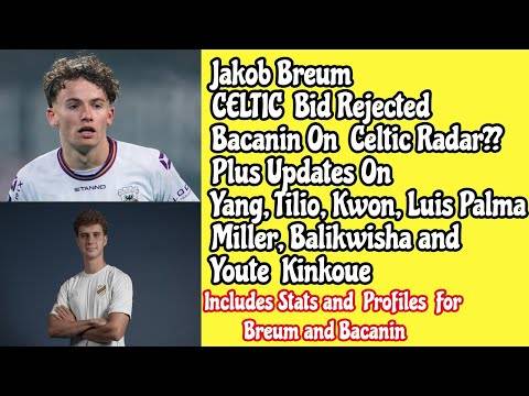 CELTIC Transfer Ins and Outs Update: Breum Bid Rejected, MAB and Miller and Youte On Radar Again??