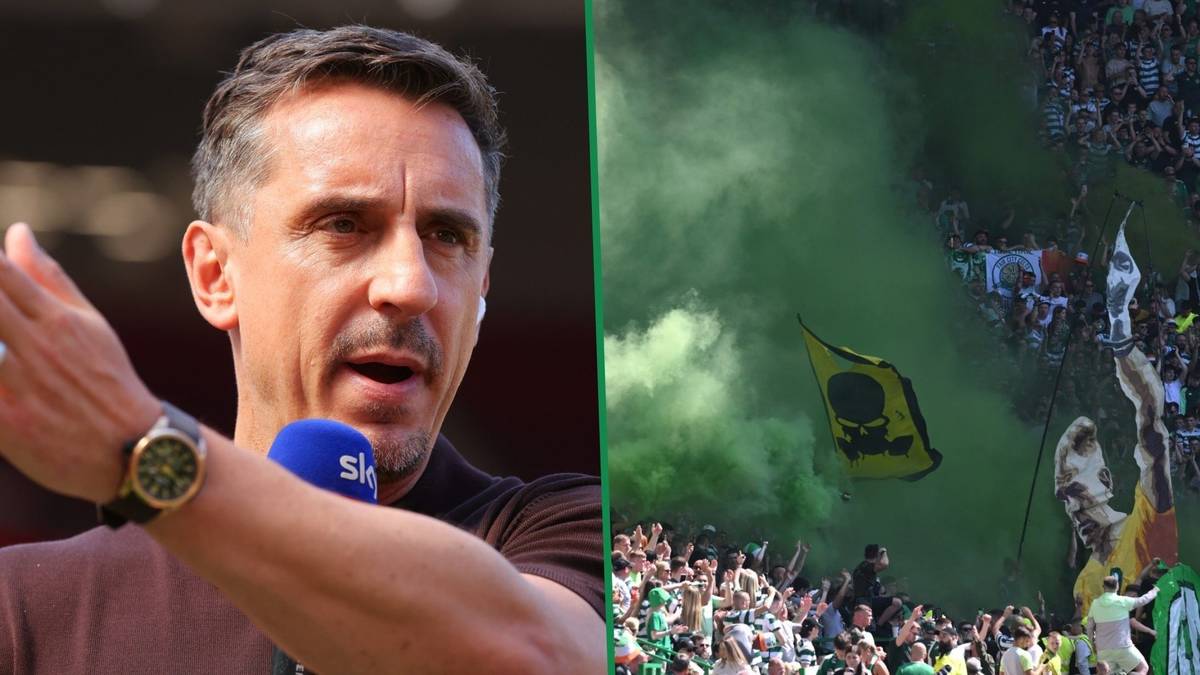 Gary Neville makes claim about Celtic Park during Sky Sports coverage ...