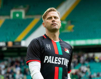 Arthur Boruc wears Palestine football top in Celtic charity match