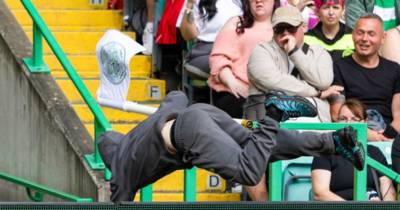 Celtic legends vs Man Utd in pictures as fan steals a corner flag while baffled big names watch on