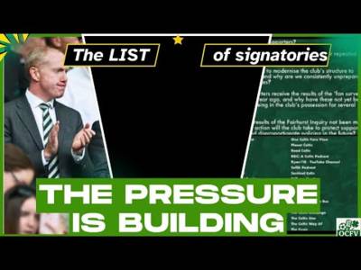Open Letter to Celtic FC total signatories Open Letter to Celtic FC total signatories